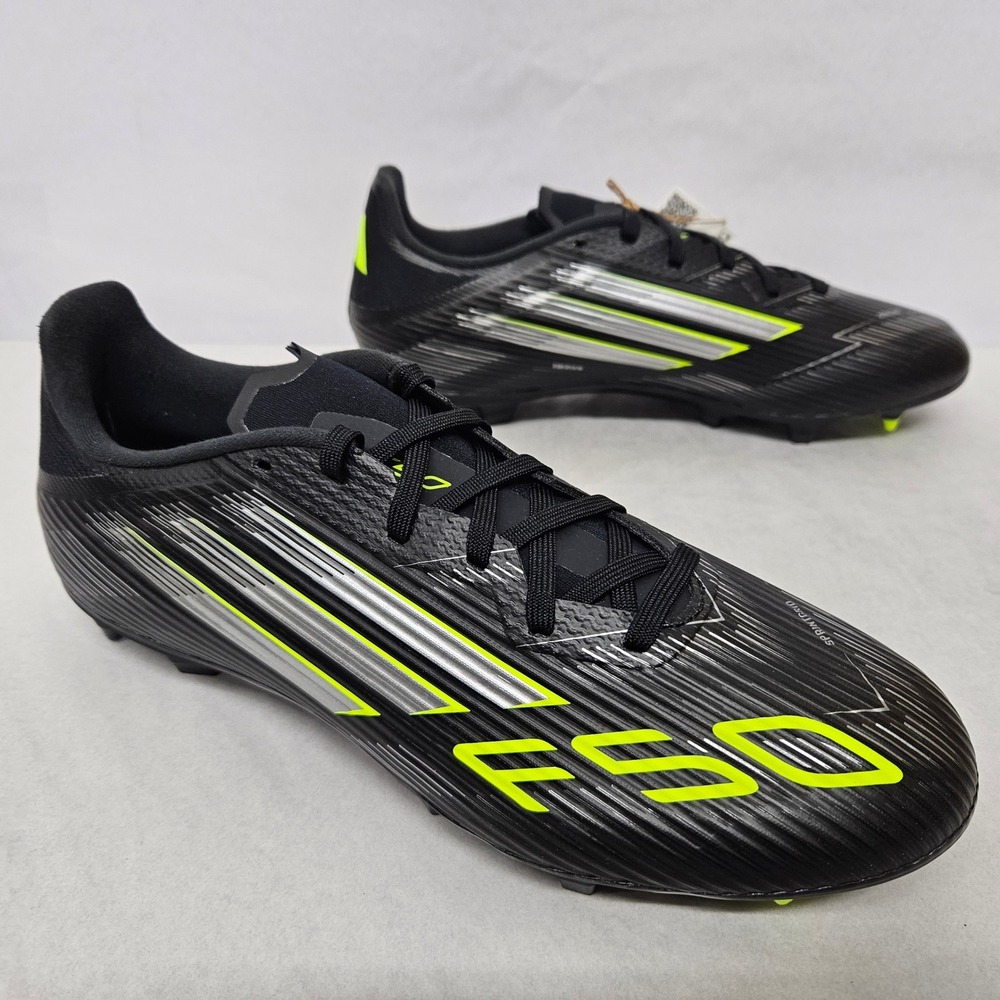 Adidas F50 League FG MG Soccer Cleats JI0007 Black Lucid Lemon Mens Size 7.5